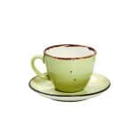 VINTAGE TERRA LIGHT GREEN CAPPUCCINO CUP AND SAUCER 35CL ESPIEL
