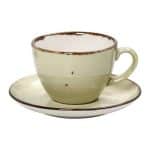 VINTAGE TERRA LIGHT GREEN CAPPUCCINO CUP AND SAUCER 22CL ESPIEL