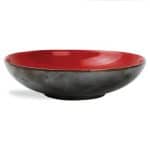 MIX PASTA PLATE 17X4.5CM RED/SILVER CHIC BELGIUM