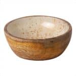 PRESTIGE WOOD MANGO ENAMEL COATING BOWL 10X4CM WHITE GOLD SPOTS GTSA