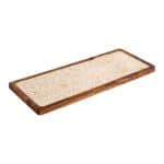 PRESTIGE WOOD MANGO ENAMEL COATING RECTANGULAR 40X16CM WHITE GOLD SPOTS GTSA