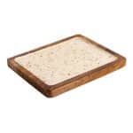 PRESTIGE WOOD MANGO ENAMEL COATING RECTANGULAR 20X16CM WHITE GOLD SPOTS GTSA