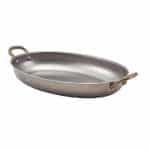 BY ORDER SERVING PAN OVAL TWO HANDLES 19X13.5X3.25CM INOX VINTAGE MAT