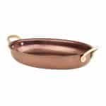 BY ORDER SERVING PAN OVAL TWO HANDLES 37.5X26.5X4CM INOX COPPER