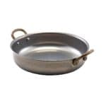 BY ORDER SERVING PAN ROUND TWO HANDLES 16X4CM INOX VINTAGE MAT