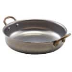 BY ORDER SERVING PAN ROUND TWO HANDLES 20X5CM INOX VINTAGE MAT