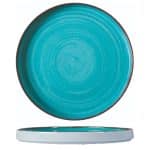 BY ORDER TIFFANY RUSTIC BLUE PLATE WITH STEP 30CM GTSA NEW