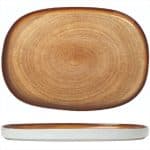 BY ORDER SAHARA BROWN STEP OVAL PLATTER 30X22CM GTSA
