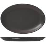 BY ORDER MIDNIGHT MAT BLACK OVAL PLATTER 31.7X21CM GTSA NEW