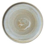 VITRIFIED PORCELAIN PLATE ROUND FLAT HIGH RIM 27CM BREEZE HEART SOUL by BAUSCHER GERMANY