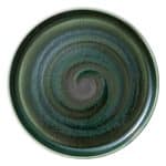 VITRIFIED PORCELAIN PLATE ROUND FLAT HIGH RIM 27CM AVOCADO HEART SOUL by BAUSCHER GERMANY