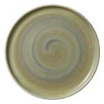 VITRIFIED PORCELAIN PLATE ROUND FLAT HIGH RIM 27CM THYME HEART SOUL by BAUSCHER GERMANY