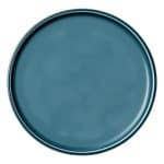 SHIRO GLAZE COMPANION PETROL BLUE PLATE FLAT COUPE 21CM SCHONWALD GERMANY