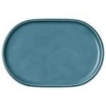 BY ORDER SHIRO GLAZE COMPANION PETROL BLUE OVAL PLATTER COUPE 23X16CM SCHONWALD GERMANY