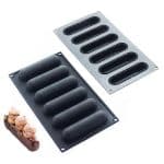 BY ORDER SILICONE MOULD 30X17.5CM SINGLE PORTION 6 X ECLAIR 13X3X2.8CM 8.4CL MARTELLATO ITALY