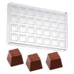 PRALINE MOLD 27.5X17.5CM POLYCARBONATE 27X27X18MM 11gr MARTELLATO ITALY