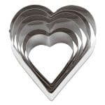 PASTRY CUTTERS HEART INOX 6PCS SET PADERNO