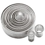 PASTRY CUTTERS RING FLUTED INOX 11PCS SET PADERNO