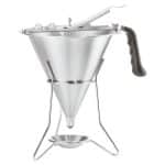 BY ORDER PASTRY FUNNEL PISTOL INOX 22X21CM 2L WITH THREE NOZZLES 2,4,6MM PADERNO ITALY