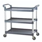SERVING TROLLEY ALUMINIUM 3 PLASTIC SHELVES GRAY 83X42X96CM GTSA