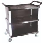 SERVING TROLLEY ALUMINIUM BLACK 3 PLASTIC SHELVES CLOSE TYPE 97X80X50CM GTSA