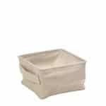 BY ORDER BREAD BASKET SQUARE JUTE WHITE WOOVEN COTTON 15X9CM ESPIEL
