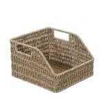 RATTAN BASKET BEIGE SQUARE WITH HANDLES 25X23X15CM ESPIEL