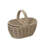 RATTAN BASKET BEIGE MINI PICNIC OVAL WITH HANDLE 22X15X19CM ESPIEL