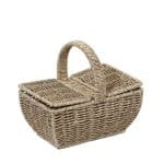 RATTAN BASKET BEIGE MINI PICNIC RECTANGULAR WITH HANDLE 21X14X19CM ESPIEL