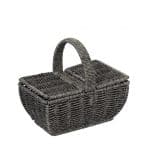 RATTAN BASKET GREY MINI PICNIC RECTANGULAR WITH HANDLE 21X14X19CM ESPIEL