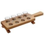 DISCONTINUED - BEECH TRAY WITH 8 SHOTS 4CL 40X12CM ESPIEL