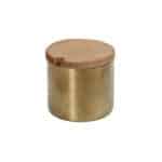 SALT OR HERBS JAR 7X7CM INOX PVD GOLD WITH WOOD COVER ESPIEL