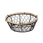 BASKET METAL BLACK ROUND 21.5X7CM ESPIEL