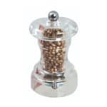 MILL ACRYLIC PLASTIC CLEAR ROUND SALT/PEPPER 10CM