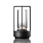 TABLE LAMP LANTERN ROUND BLACK LED DIMMER 18CM GTSA