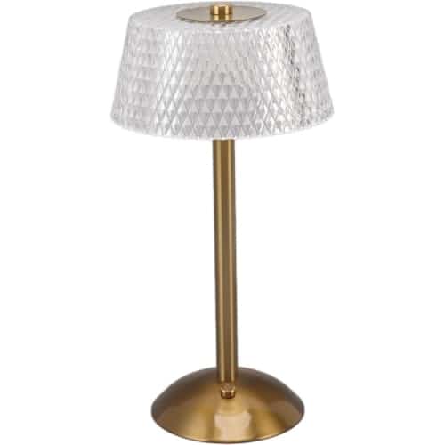 TAB-GTS-25-9817.jpg TABLE LAMP DIAMOND ROUND GOLD CLEAR LED DIMMER 14.5X29CM GTSA - Image 1