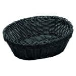 RATTAN BREAD OVAL BASKET BLACK 25X20CM GTSA