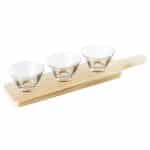 WOOD / GLASS TASTING DESSERT SET 45X11X1.8CM - 4PCS PADERNO