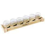 BY ORDER CANNING JAR6X10CL SET 7PCS WITH WOOD BASE 43X10X3CM PADERNO