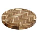 ACACIA ZIG-ZAG TRAY WOOD ROUND WITH GROOVE 35X3.5CM ESPIEL