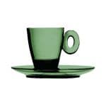 BY ORDER ACRYLIC ESPRESSO CUP AND SAUCER 9CL ONYX MEPRA ITALY