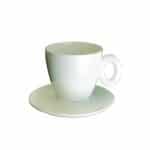 ACRYLIC ESPRESSO CUP AND SAUCER 9CL WHITE MEPRA ITALY