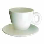 ACRYLIC TEA CUP AND SAUCER 25CL WHITE MEPRA ITALY