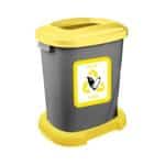 GARBAGE BIN RECYCLING 50L YELLOW PLASTIC VIOSARP