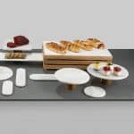 BY ORDER-PLATTER ROUND MARBLE WHITE 20CM ESPIEL - Image 3