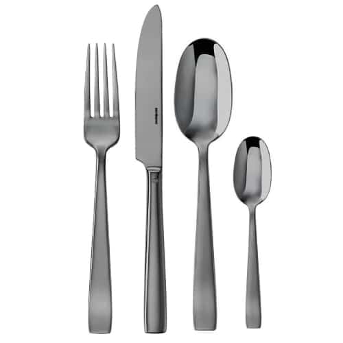 CUT-SAM-62712B01.jpg BY ORDER - FLAT PVD BLACK TABLE SPOON 1PC 18-10 INOX SAMBONET ITALY - Image 1
