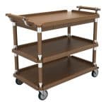 SERVICE TROLLEY THREE SHELVES WOODEN WITH SLIDING SHELF 97X48X77CM 3500 RNT