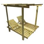 BY ORDER WOODEN TWIN BEACH BED WITH CANOPY AND TABLE UNIQUE