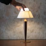 BY ORDER - TABLE LAMP FLAMINIA BRONZE OPAQUE LED DIMMER RECHARGEABLE ZAFFERANO ITALY - Image 2