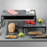 PLATTER GASTRONOM MARBLE BLACK GN 1/2 32.5X26.5X1CM ESPIEL - Image 3